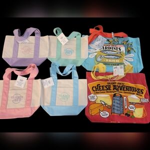 Trader Joes BUNDLE 6 Reusable Tote Bags Set Includes Pastel Cavas Mini Totes NWT